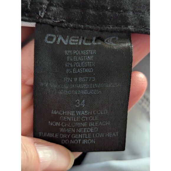 O'Neill Men's Brown & Gray Black Striped Mid-Rise Drawstring Board Shorts Size 3 - Picture 7 of 9